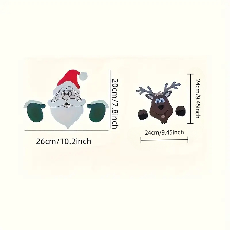 TEMU A Set Of 2 Large Christmas Fence Decorations Featuring Santa Claus And Reindeer Designs, Outdoor Garden Signs And Decor