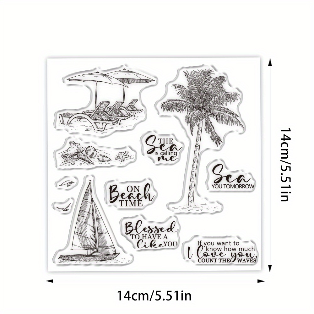 TEMU Yixuan 1pc Of Authentic Summer Palm Tree Clear Stamps And Metal Cutting Dies For Scrapbooking, Album Creation, Card Making, Diary Writing, Hand