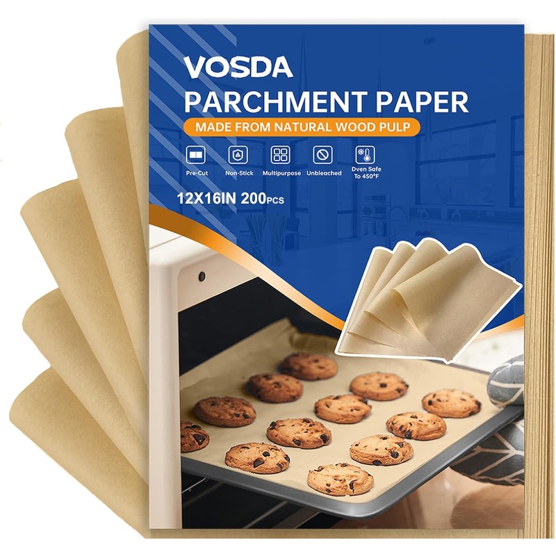 parchment paper sheets for baking 1216in precut nonstick parchment paper unbleached baking sheet paper for air fryerbaking grilling steaming oven suitable for bread cake     Product details 0
