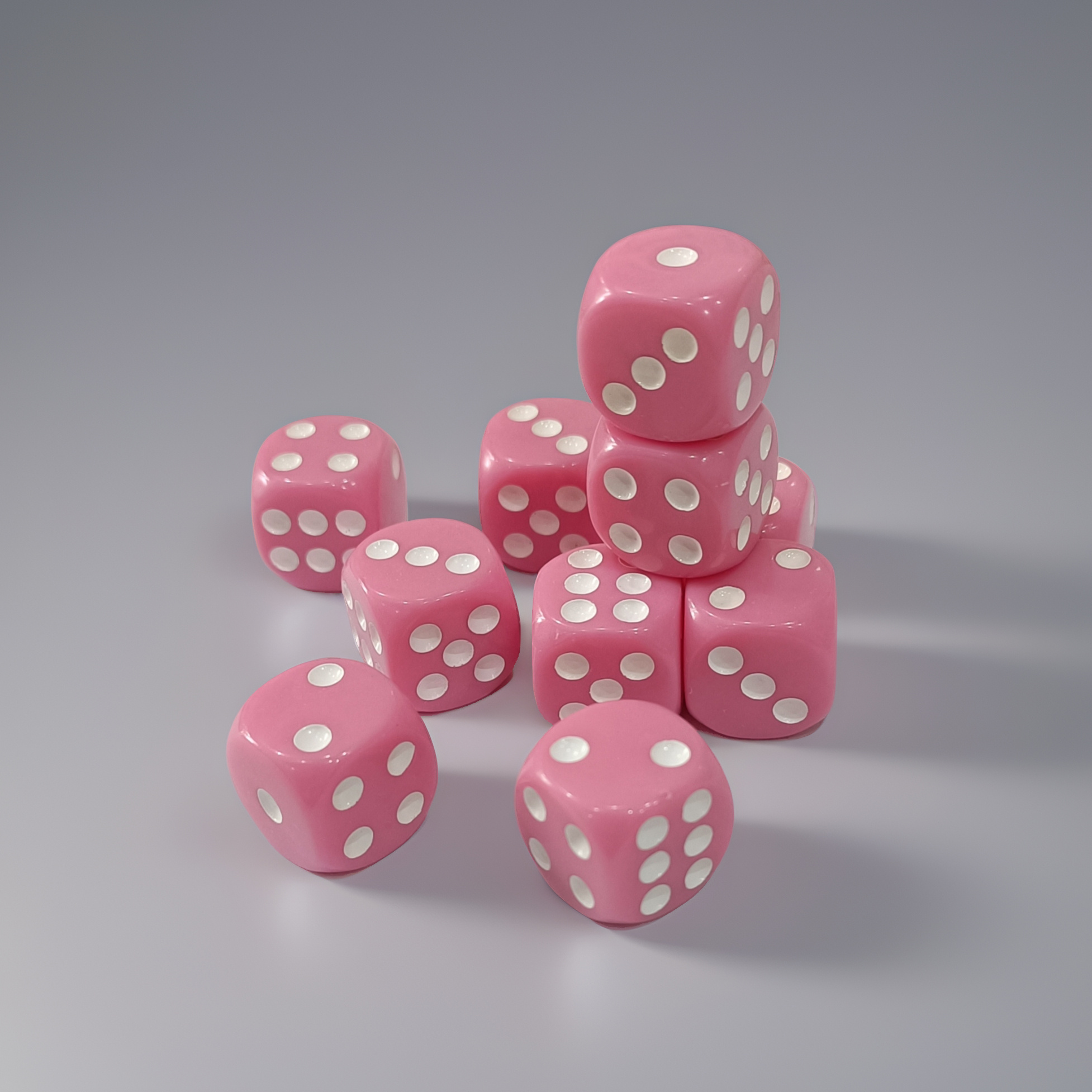 Pack of 4 Rounded Corners Pink Game Dice, Party Gifts