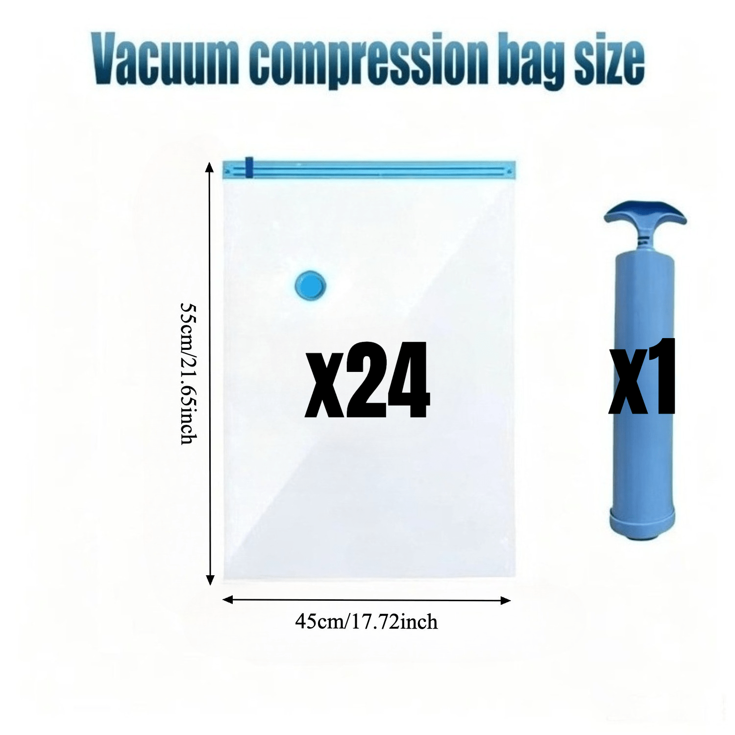 Image of 3/5/10/15/25/35pcs Stackable Transparent Vacuum Bags With Hand Pump, 12.72*21.65 Inches, Thick And Durable, For Seasonal Storage Of Bedding And Clothes