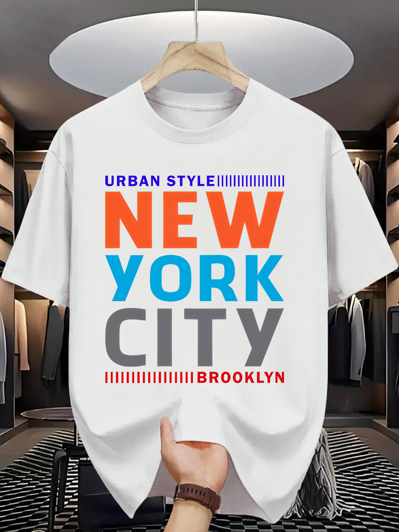 T-shirt Da Uomo A Maniche Corte Girocollo Stampata Con Motivo - Foto 6