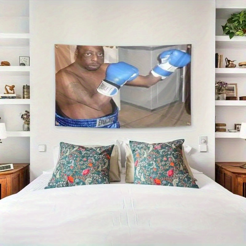 TEMU Boxing Green Flag, Humorous Banner, Suitable For Decorating University Dorm Rooms Or Bedrooms, Men's Personal Spaces