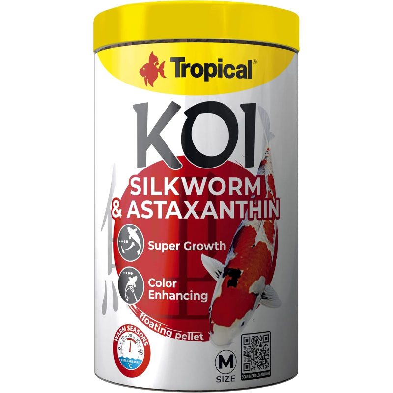 KOI SILKWORM ASTAXANTHIN Gel Feed Suitable for Koi Fish, & Aquariums - Protein-Rich Gel Formula, Astaxanthin Supplement for, Color, Fish for Hobbyists and Commercial Use