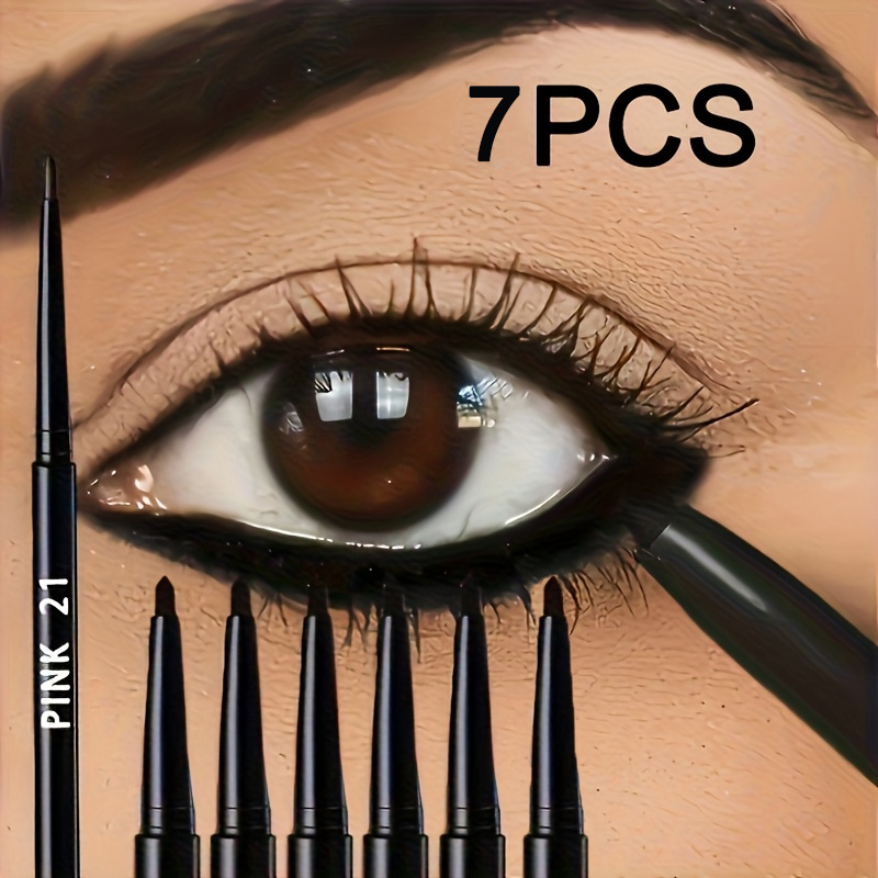 Image of 7-pack Black Eyeliner Gel Pens, With Long-lasting Effect, Water-resistant And Sweat-proof, No Smudging Or Fading. Ideal For Stage Makeup, Suitable For Beauty Enthusiasts And Beginners. A Perfect Gift.