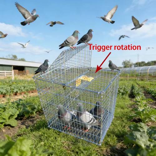 extra large bird cage rotating reset trap pigeon cage double door metal bird cage 15 7x15 7 automatic reset safe automatic closing with automatic return function