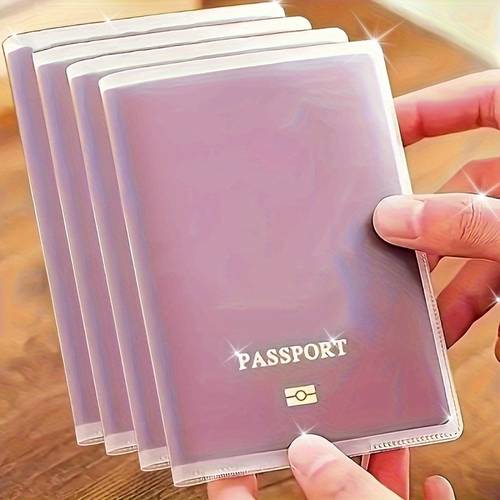 2 4pcs durable passport holder with multi card slots scratch resistant document protector transparent