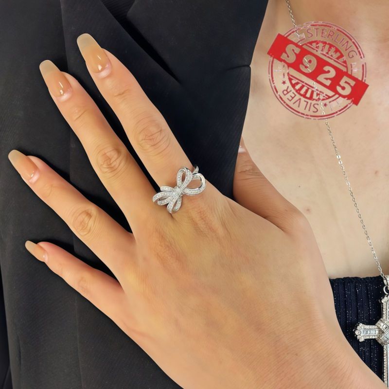 elegant 925 sterling   bow tie ring, natural zirconia, july birthstone, tribal &  , 925 silver plated, tarnish-resistant, with heart-themed for daily & wedding occasions, valentine s day gift details 8