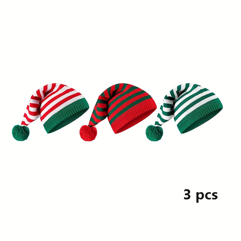 TEMU 3pcs Christmas Santa Hats Red Hats With White Trim, Soft Holiday Party Caps, Festive Holiday Party Hats, Santa Hats, Elf Hats, Christmas Hats