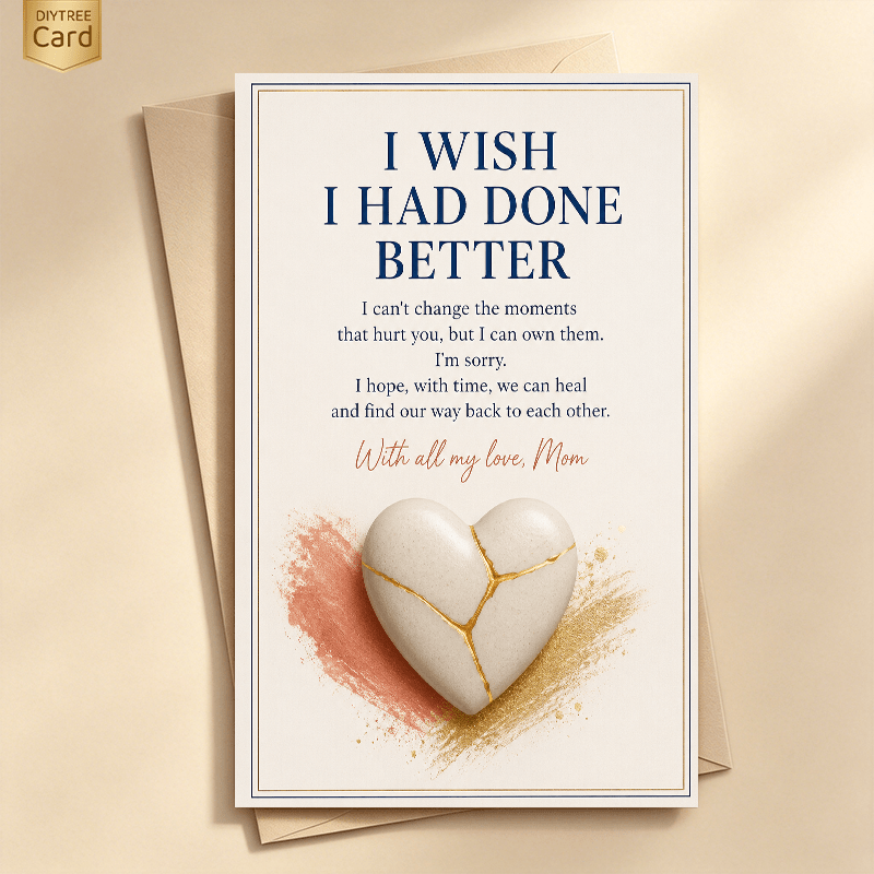 1pc Envelope And 1pc Card Card For Mom I Wish Better Greeting Card Gift For Mother Reconciliation