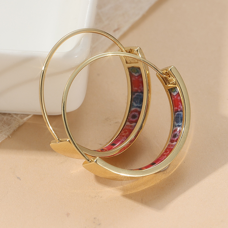 Women's Plated Enamel Earrings for Festivals and Art Exhibitions