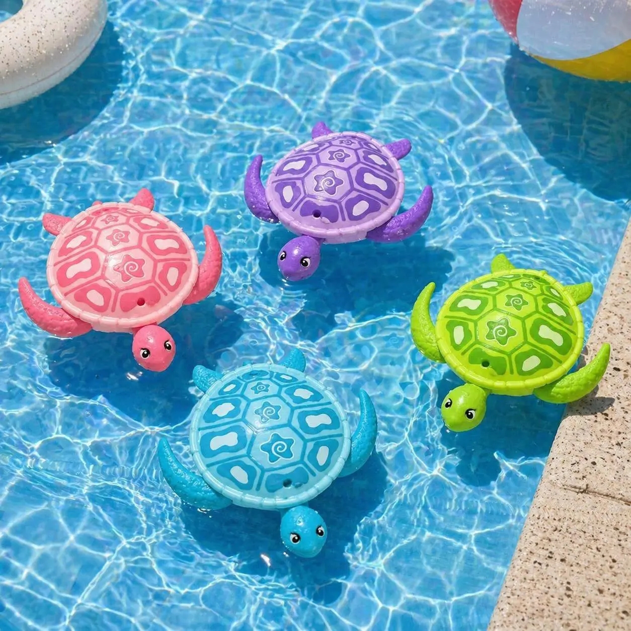 Image of 4pcs Turtles, Used For Diving And Breath-holding Training, Pool Breath-holding Training Game, Summer Swimming Party Toy, Water Game And Pool Toy, Perfect Birthday Gift For Children