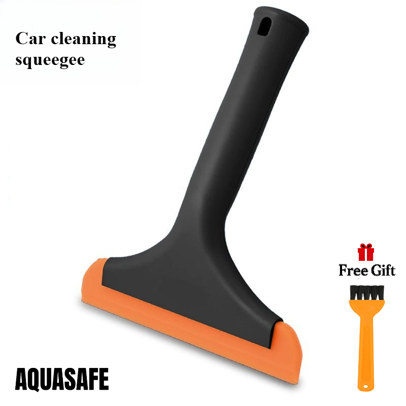 TEMU 2pcs (1pc Car Cleaning Scraper And 1pc Crevice Brush), Detachable Oxford Silicone Squeegee, Car Film Tool Silicone Soft Scraper, Small Squeegee