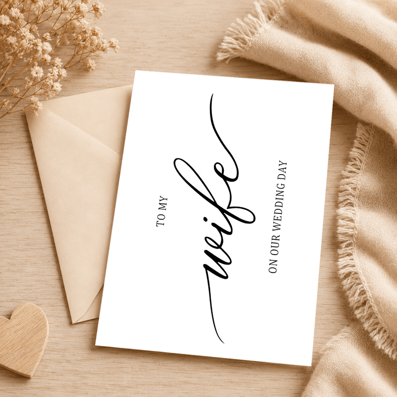 TEMU 1 Carte de vœux + 1 Enveloppe. Carte de mariage en écriture cursive — « À ma femme » — Design minimaliste pour cadeau d'anniversaire ou de ,