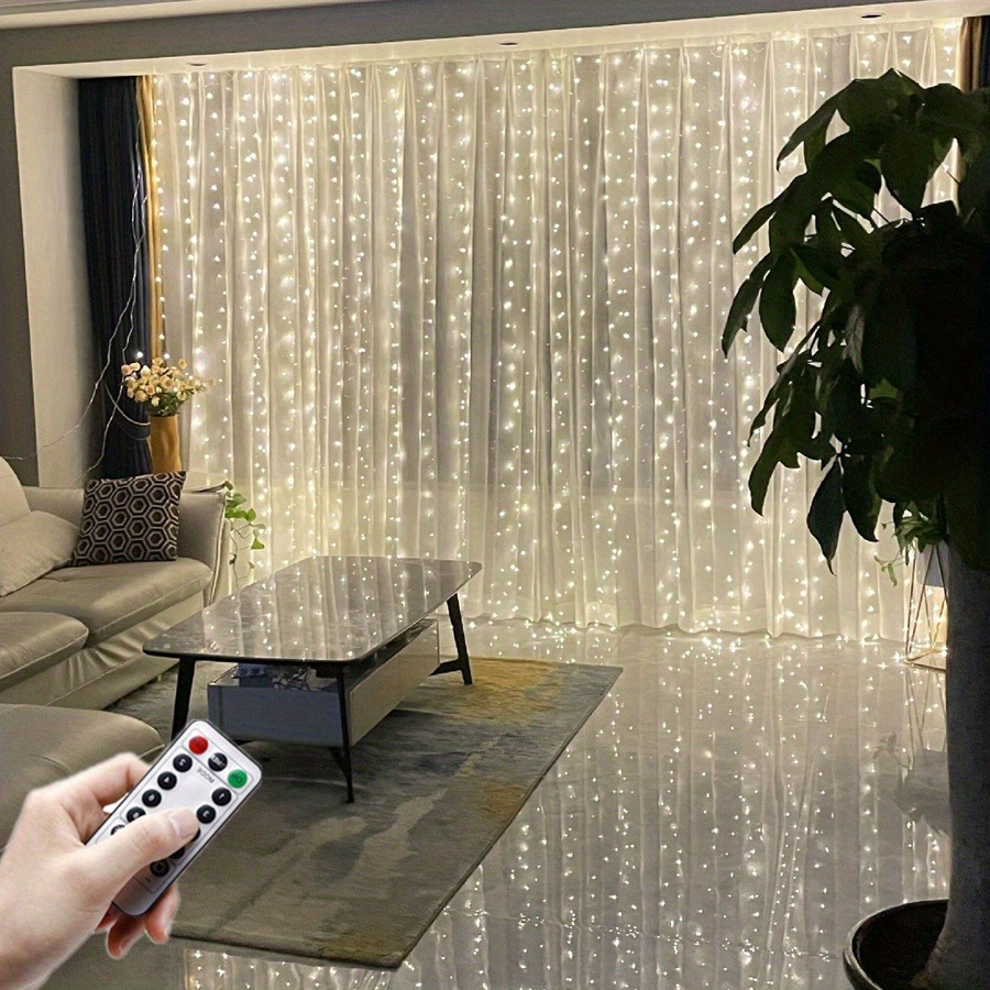 Éclairage de Noël LED de Noël - Rideau lumineux avec télécommande - Guirlandes