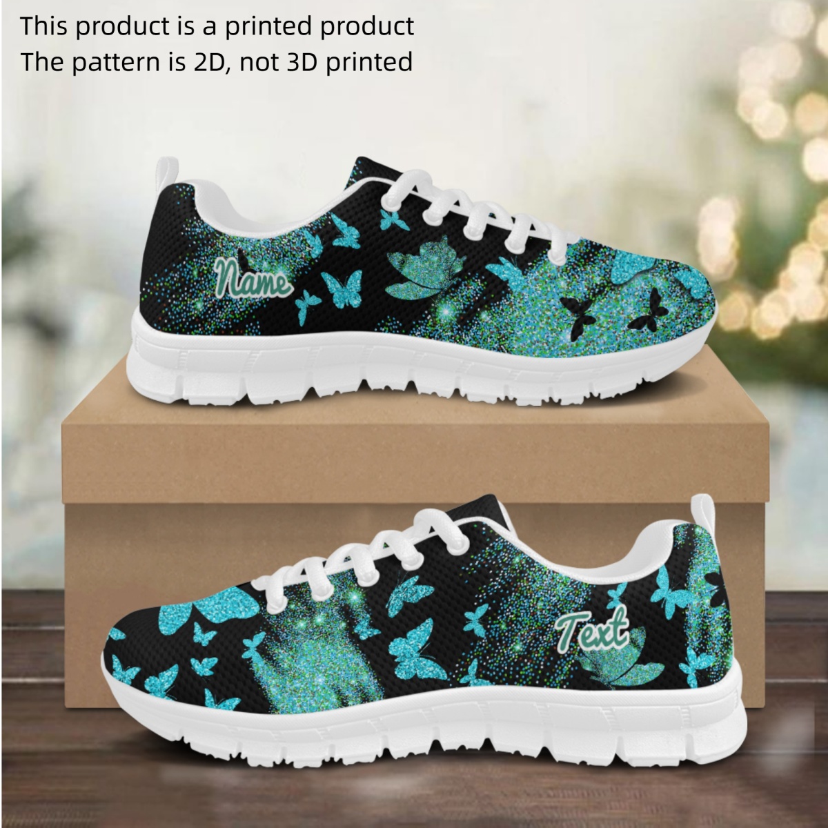 Butterfly Print Breathable Mesh Men's Slip-On Shoes - Lightweight... product image 3