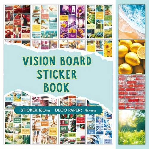 a vision sticker book a creative journal and a tool for visual motivation containing 160pcs of stickers inspirational quotes illustrations and more designed to plan record