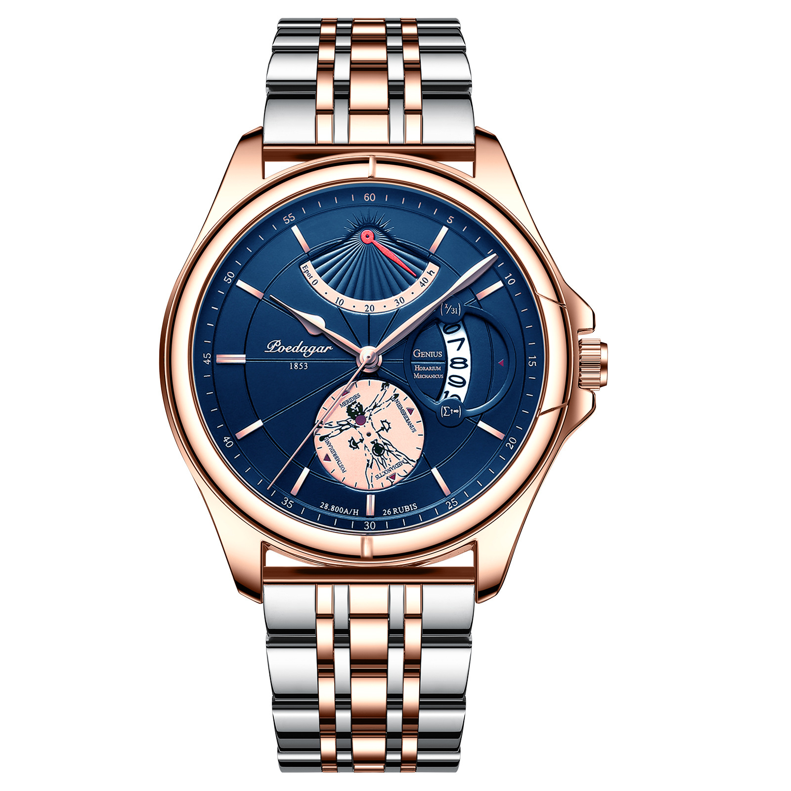 Image of Men's Watch Ultra-thin Men's Watch Dual Calendar Large Dial Watch Sports Watch Steel Strap Watch, Valentine's Day Watch, Back To , Graduation Season, Birthday And Holiday Gifts