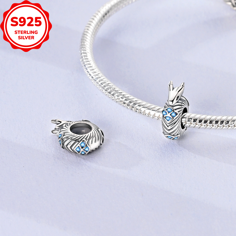 Exquisite 925 Silver Ice Style Dragon Pattern Cork Bead Charm