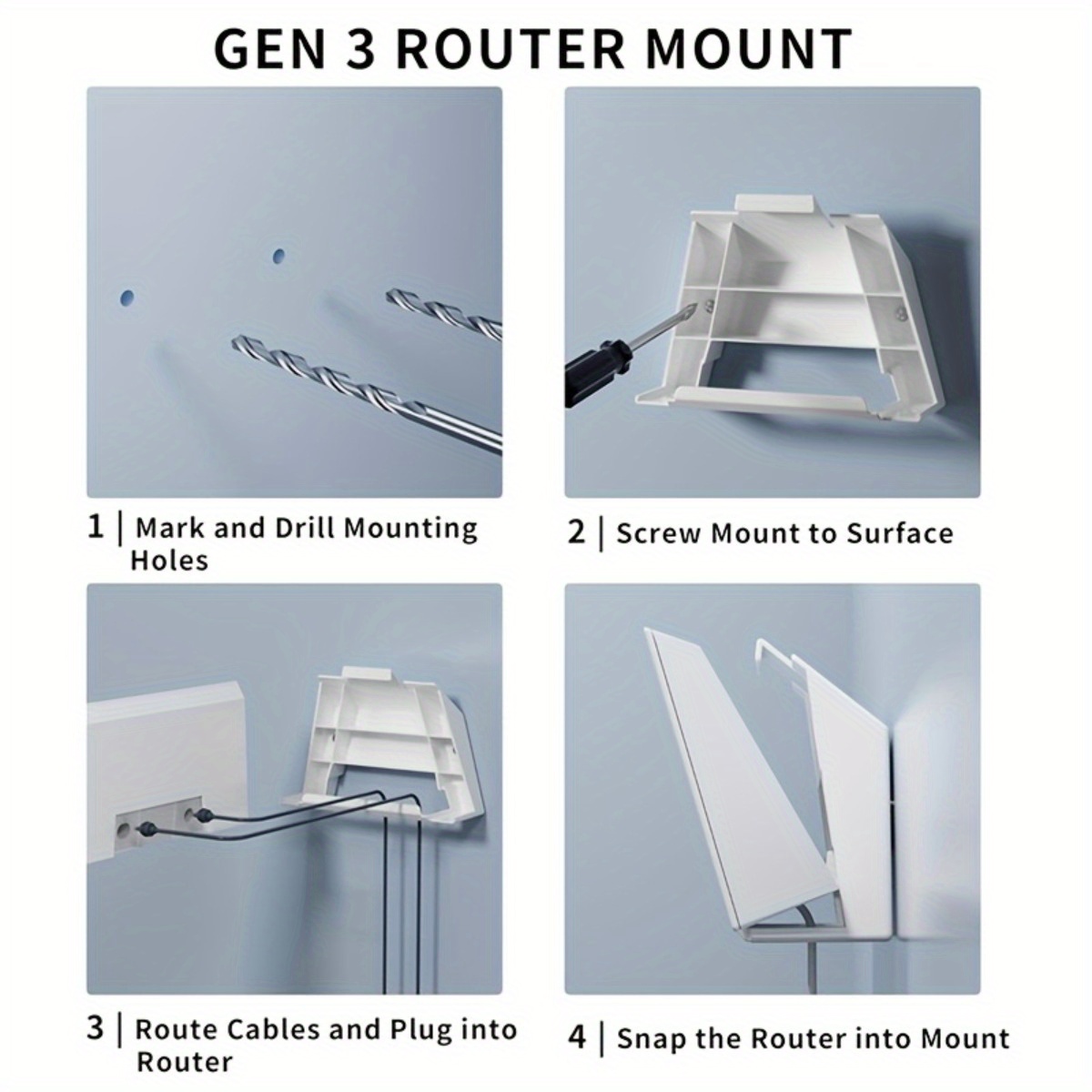 Support mural pour routeur Starlink Gen 3, kit de montage 2 en 1 pour routeur Starlink Gen 3 et alimentation Starlink V3