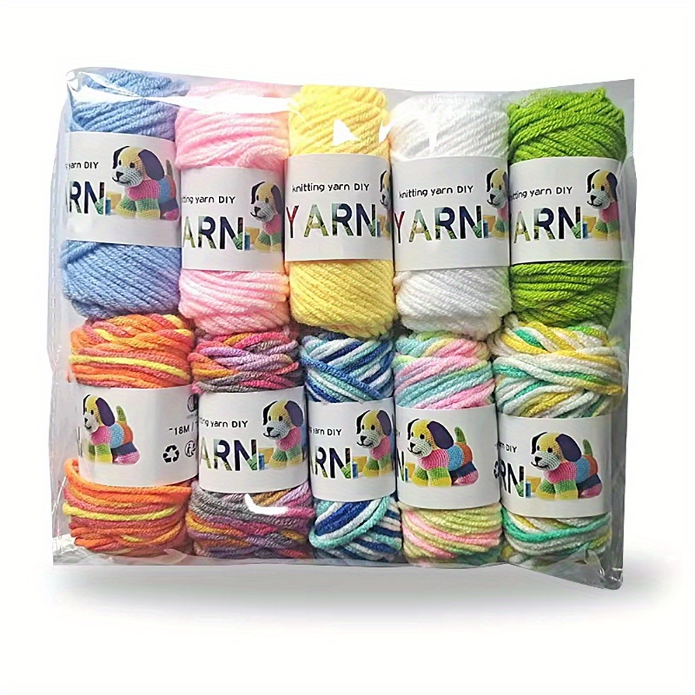 E-shop 10-tlg. Acrylgarn-Handwebgarn-Rollen-Set für Anfänger, Bastelwerkzeug-Set, geeignet für DIY-Stickerei, Webwerkzeuge für Anfänger