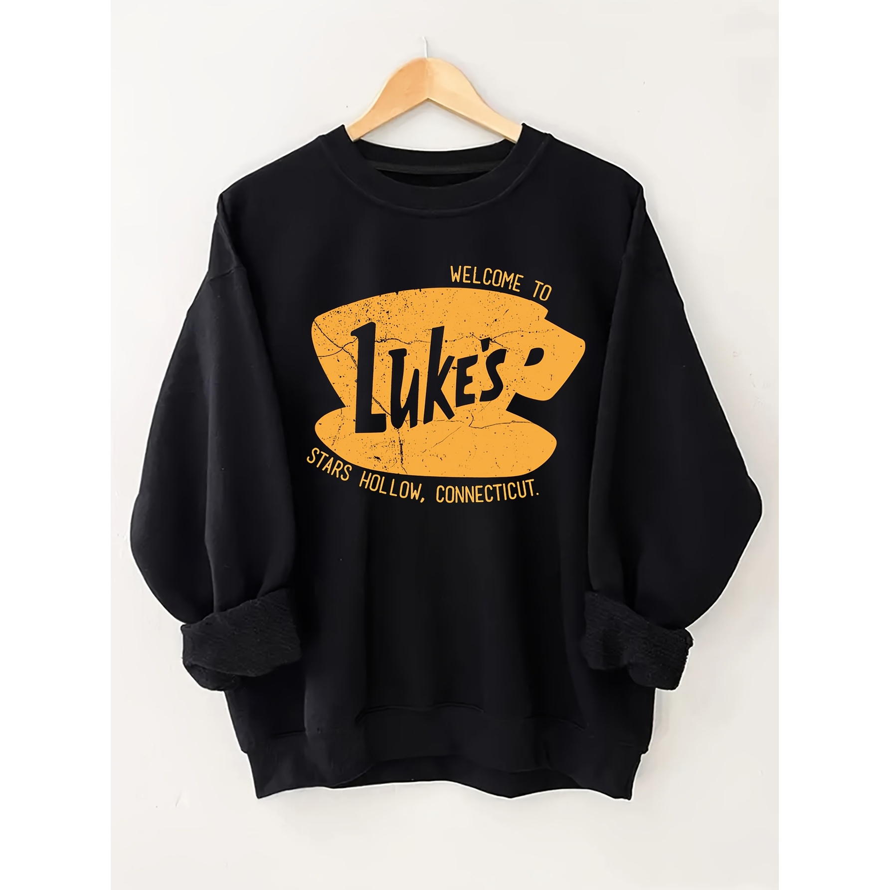 TEMU Women's Casual Round Neck Pullover Sweatshirt - A-z Letter Print Sweater (english Alphabet) Machine Washable Sweater For Casual Attire, Layering & Outfits Cozy Sweater For Women