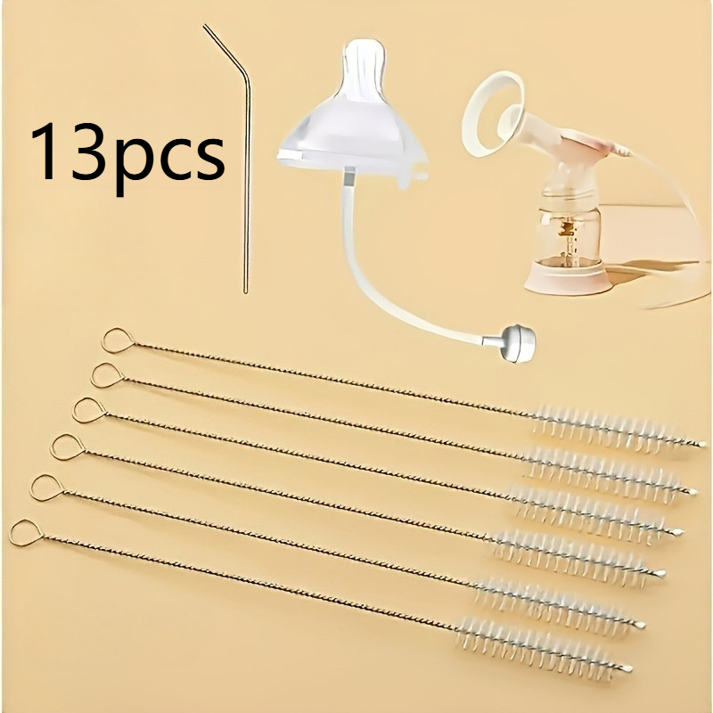 TEMU 13pcs Soft Bristle Straw Cleaning Brushes, Designed With Soft Bristles That Don't Damage The Pipe Wall And Bent And Deformed, To Pipes. Suitable