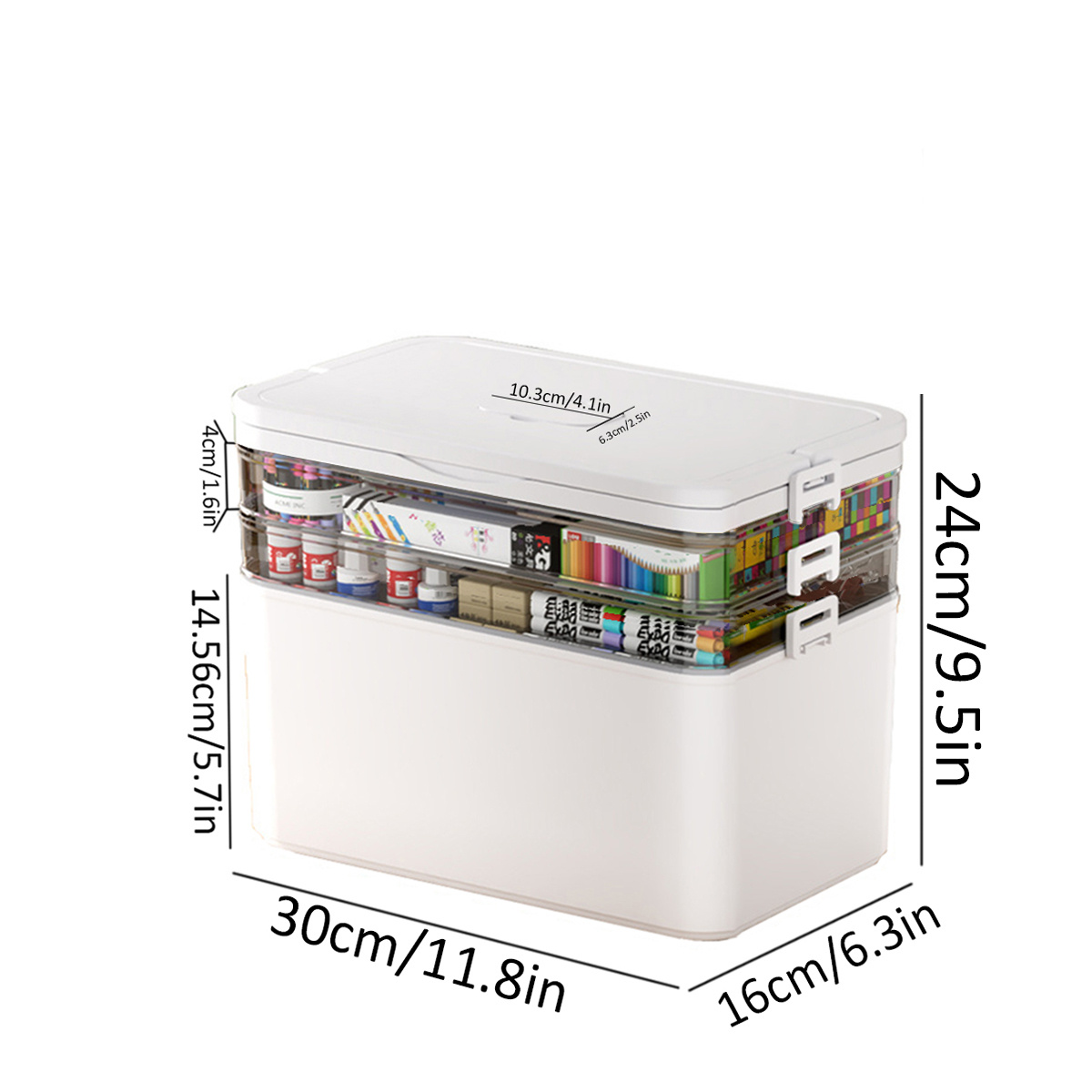 TEMU -5, Portable Medicine Cabinet, Large Capacity Household Medicine Storage Box, Transparent Layered Kit, Medical Box