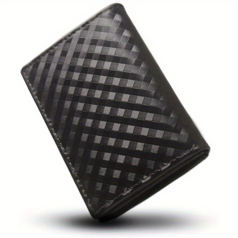 メンズ本革カーボンレザービジネスカードホルダー - 大容量30枚収納ビフォールドウォレット、 トなダークブラウンのテクスチャーデザイン、スリムで耐久性抜群の （s35）、オフィス・会議・旅行用、高級素材、 アクセサリー、企業ギフト 商品詳細 0