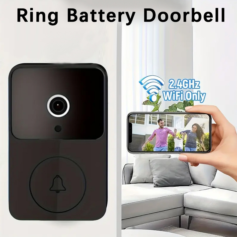 Smart Video Doorbell with Camera Wireless Doorbell System with Night  Vision Intercom, Cloud Storage Anti-Theft Security, No Wiring Requir