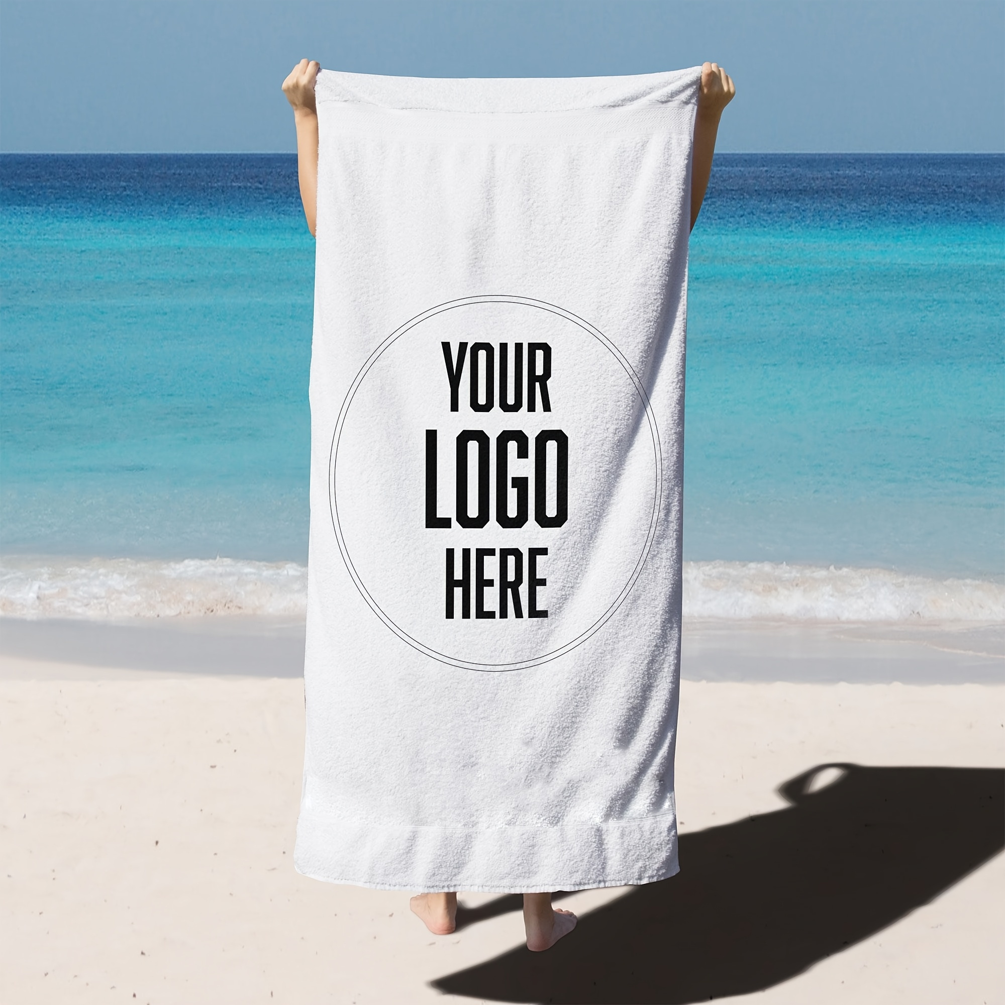 E-shop 1 Stück Personalisiertes Strandtuch - Individuelles Logo Text, Ultraweiches Mikrofaser, Großformatig, Leicht Langlebig, Ideal für Pool,