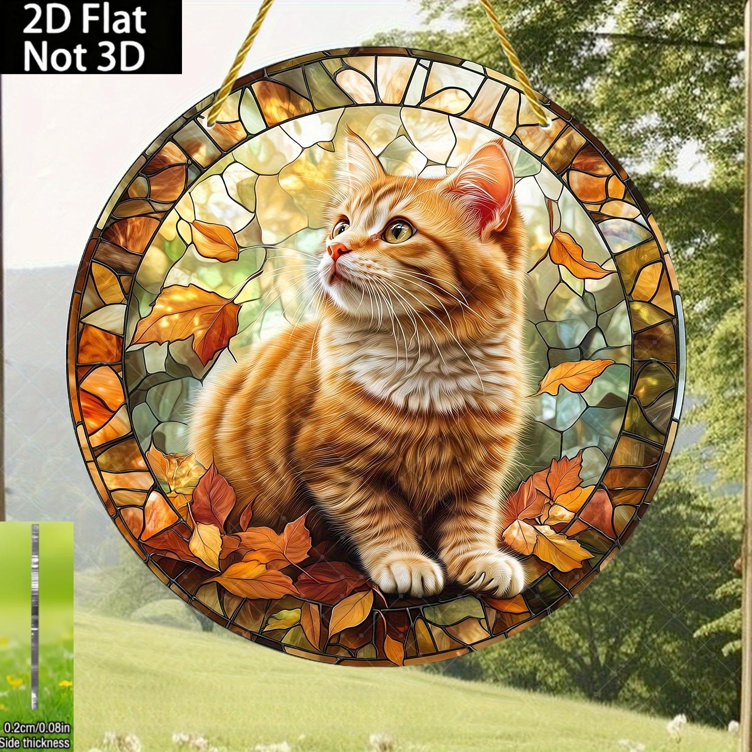 TEMU 2d Flat, In - Sun Catcher, Round Window Hanging Ornament With Falling Leaf Design, And Garden Decor, Perfect Valentine's Day Or Birthday Gift,