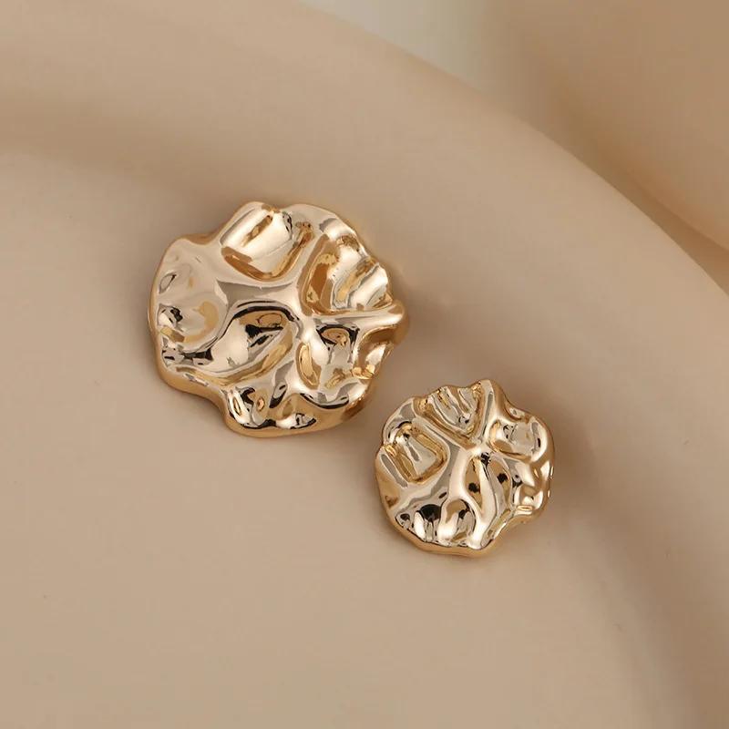 5pcs elegant golden zinc alloy shank buttons irregular shape   womens sweaters coats details 2