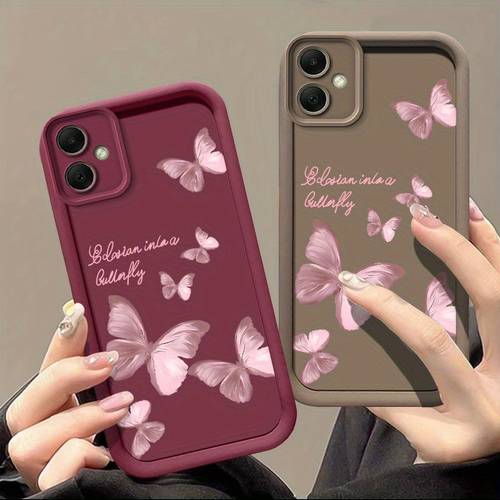 schönes rosa schmetterling hochwertige handyhülle für for samsung for galaxy a06 | for galaxy a06 5g weiche tpu stoßfeste hülle mit vollständiger abdeckung – rückschutzgehäuse für damen und herren