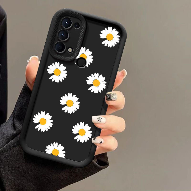 TEMU Funda para teléfono: Carcasa de moda con margaritas para for Galaxy A21s, cubierta de silicona resistente a
