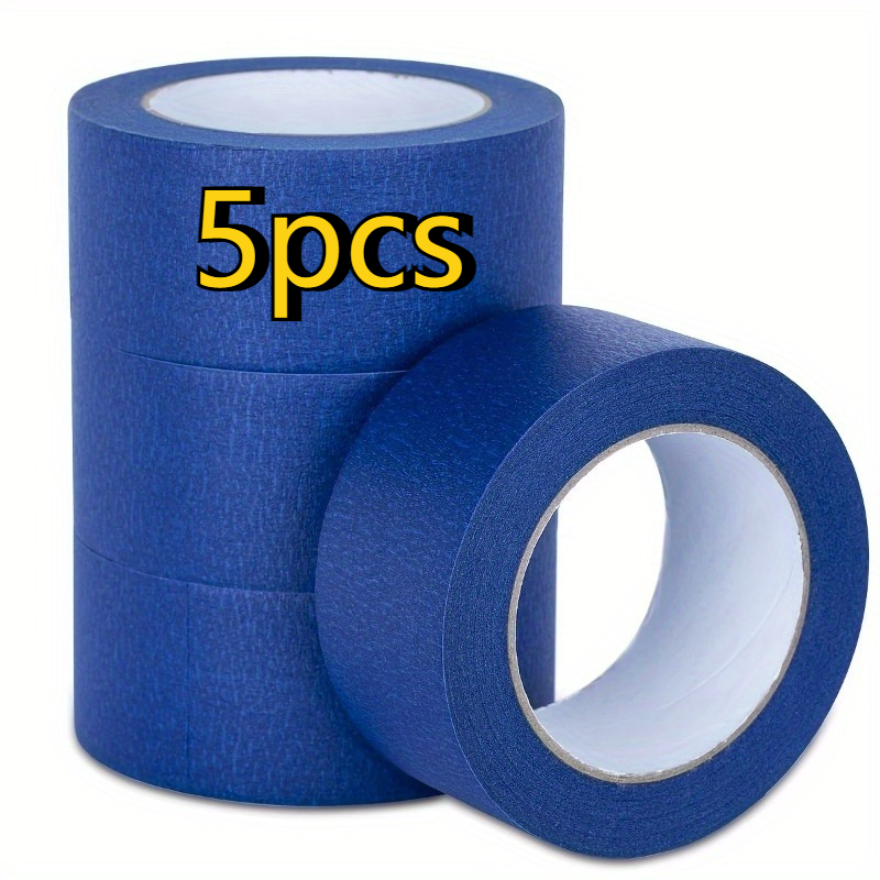 TEMU 3/5 Rolls Blue Painter's Masking Tape, Multi-surface Specialty Protection Tape, 2cm Width X 10m Total Length