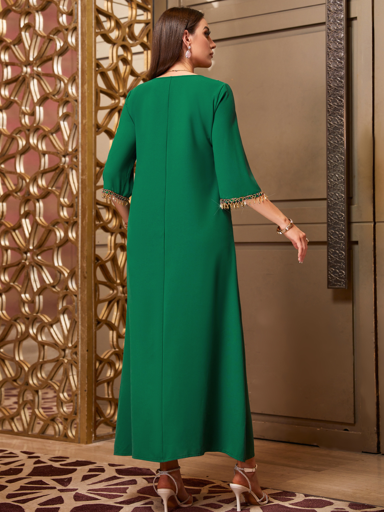 womens elegant emerald green formal everyday maxi dress long