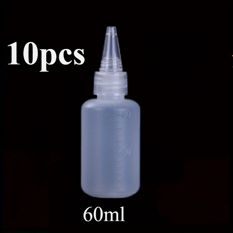 Set Of 5/10/15 Pointed Tip Semi-transparent Plastic Squeeze Bottles, Portable Travel Bottles With Measurements, Refillable Liquid Dispensing Bottles For Droplet Application