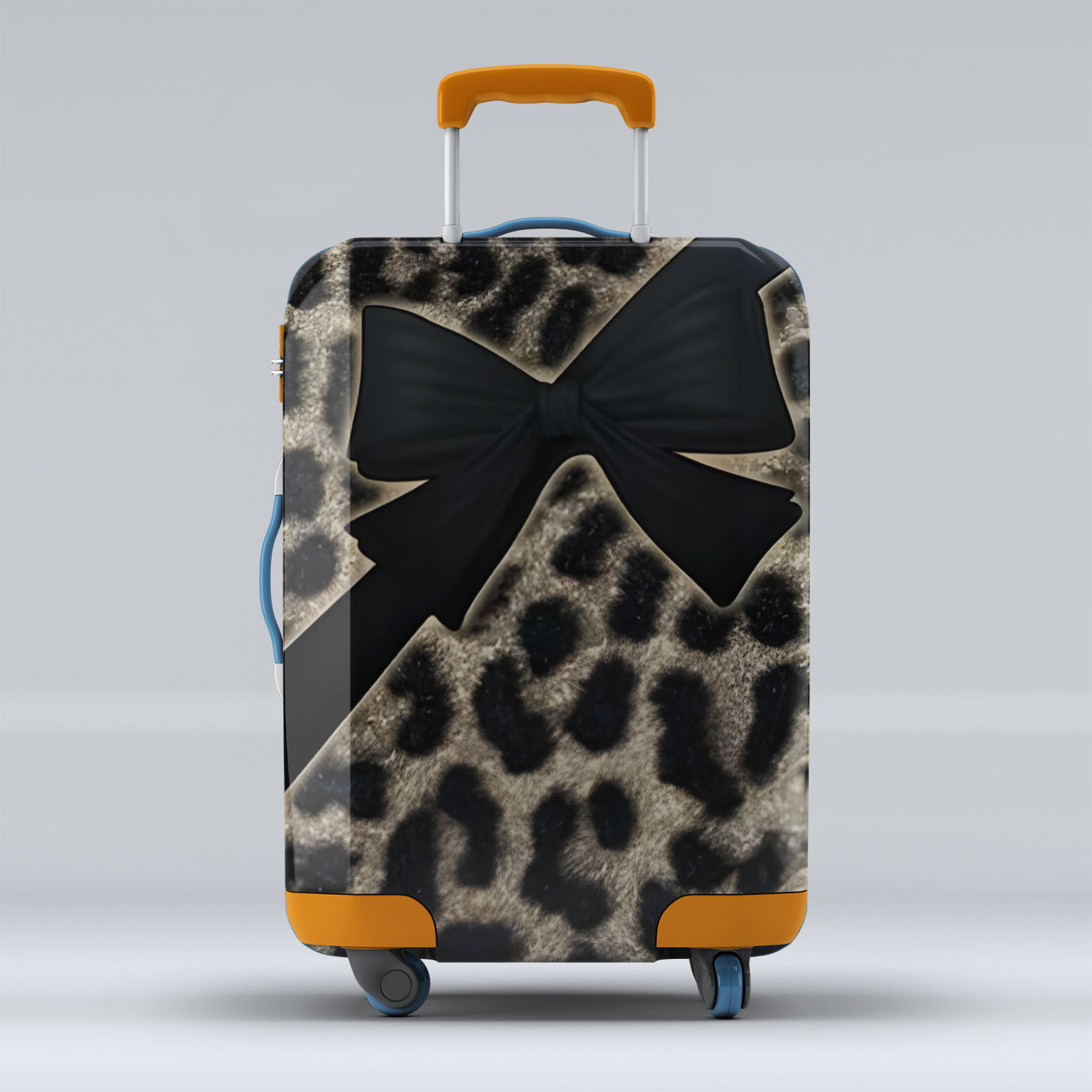 TEMU A Suitcase Cover With A Bow And Leopard Print Design - Durable And Elastic Luggage Protector, Suitable For Suitcases Ranging From 18 To 32