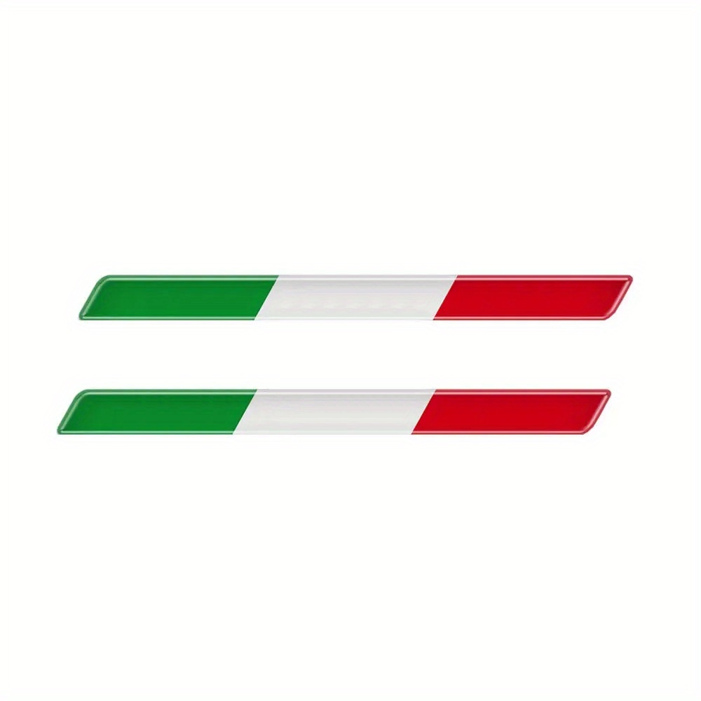 TEMU 2x Italiaanse Driekleur Vlag Epoxy Decoratieve Sticker 3D Motorfiets Tank Stickers Hoes Sterke Hechting Universele Stickers
