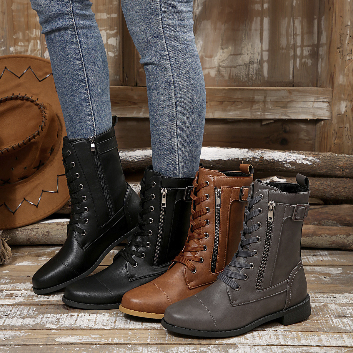 botas de mujer de talla 35-43, botas para mujer, nueva otoño e - Main Image