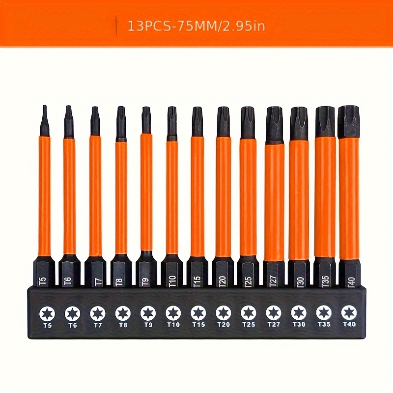 75/100/150mm Impact Torx Bit Set T5-t40 Screwdriver Bit