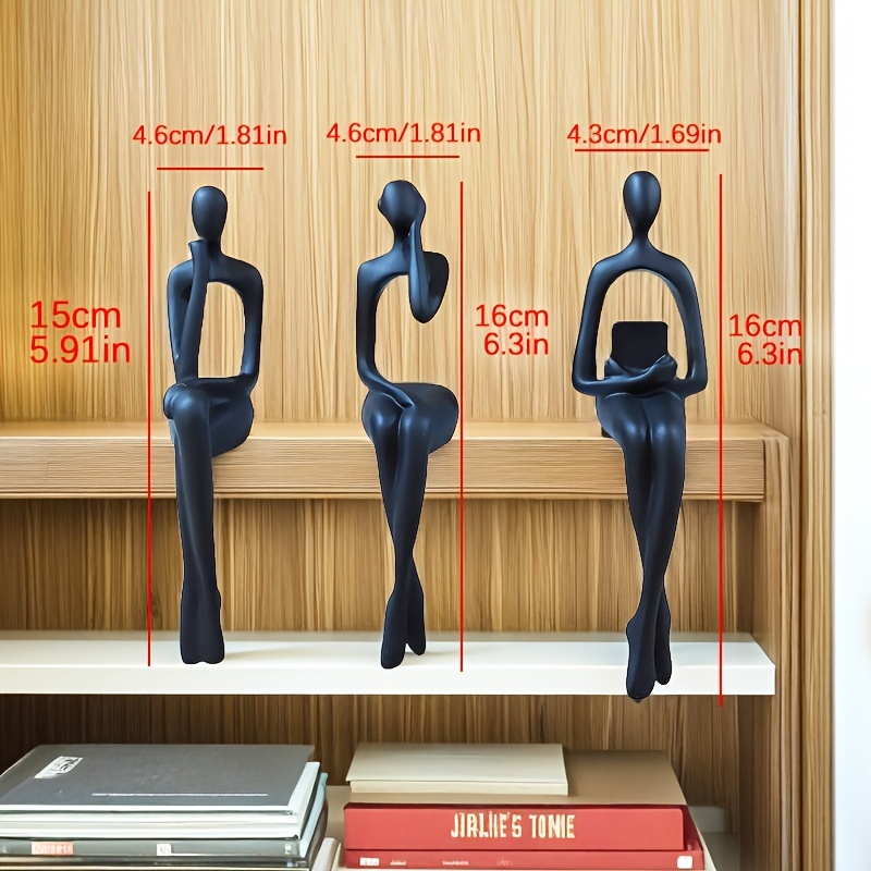 TEMU 3pcs/1set, Abstract Figure Statue, Abstract Resin Crafts, Interior Decoration, European Style Tabletop Ornaments, Home Decoration, Suitable For