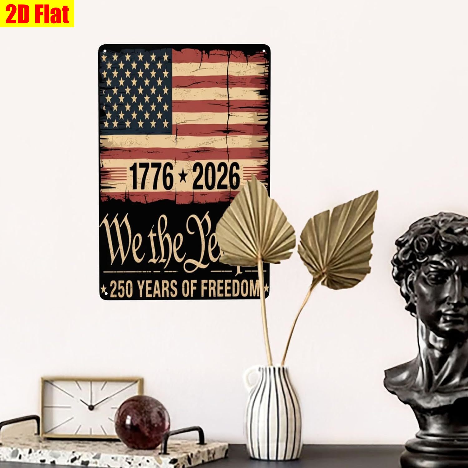 Vintage 250 Years of Freedom Metal Sign 4th of July We the People