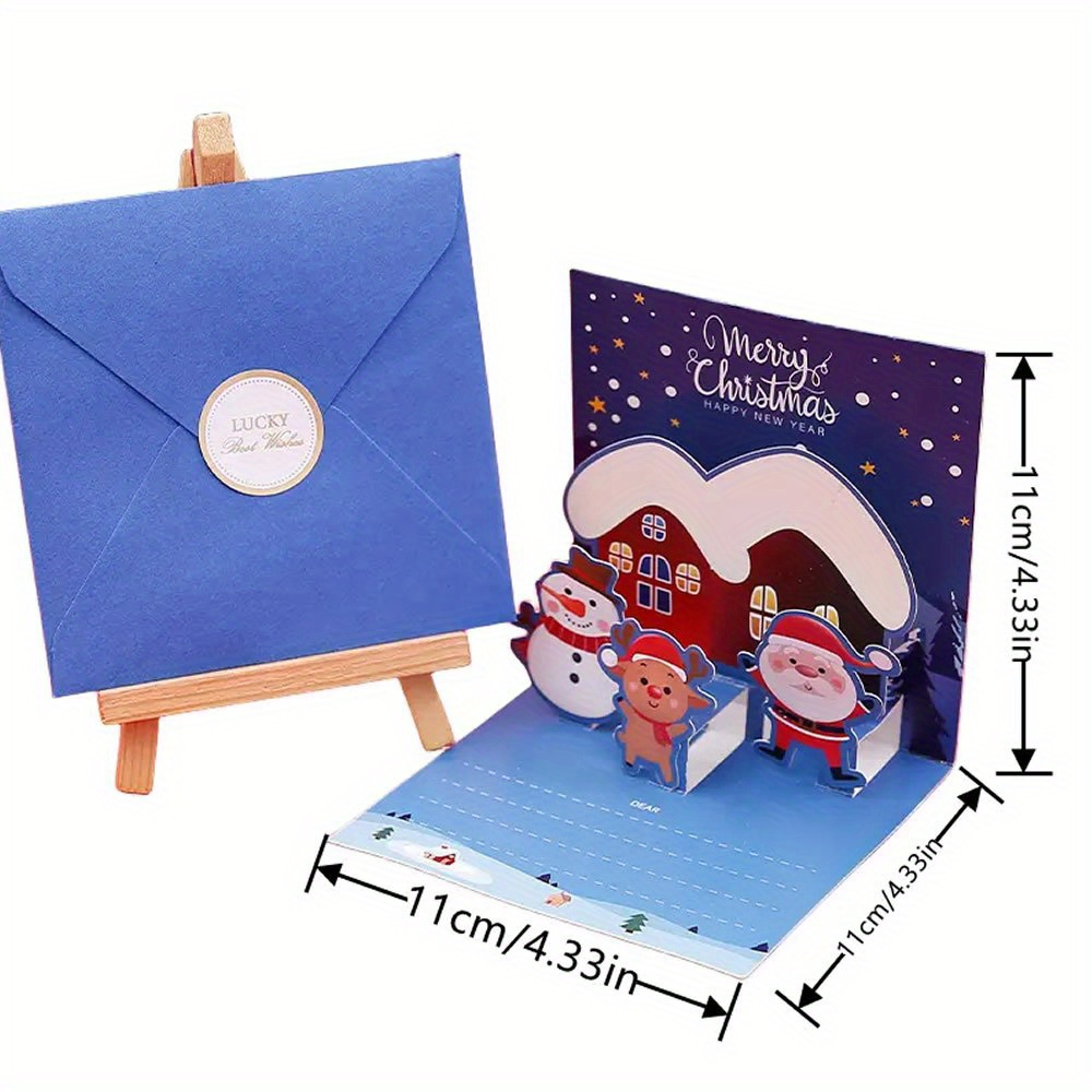 6 Pieces Exquisite 3D Pop Up Deluxe Christmas Cards, Special