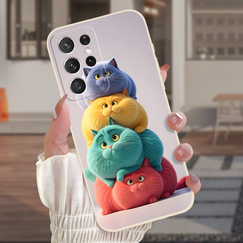 TEMU Чохол для телефону - Чохол для телефону, підходить для Samsung Galaxy S25 S24 S23 S21 FE S22 , м'який чохол, модний, красивий подарунок для пари
