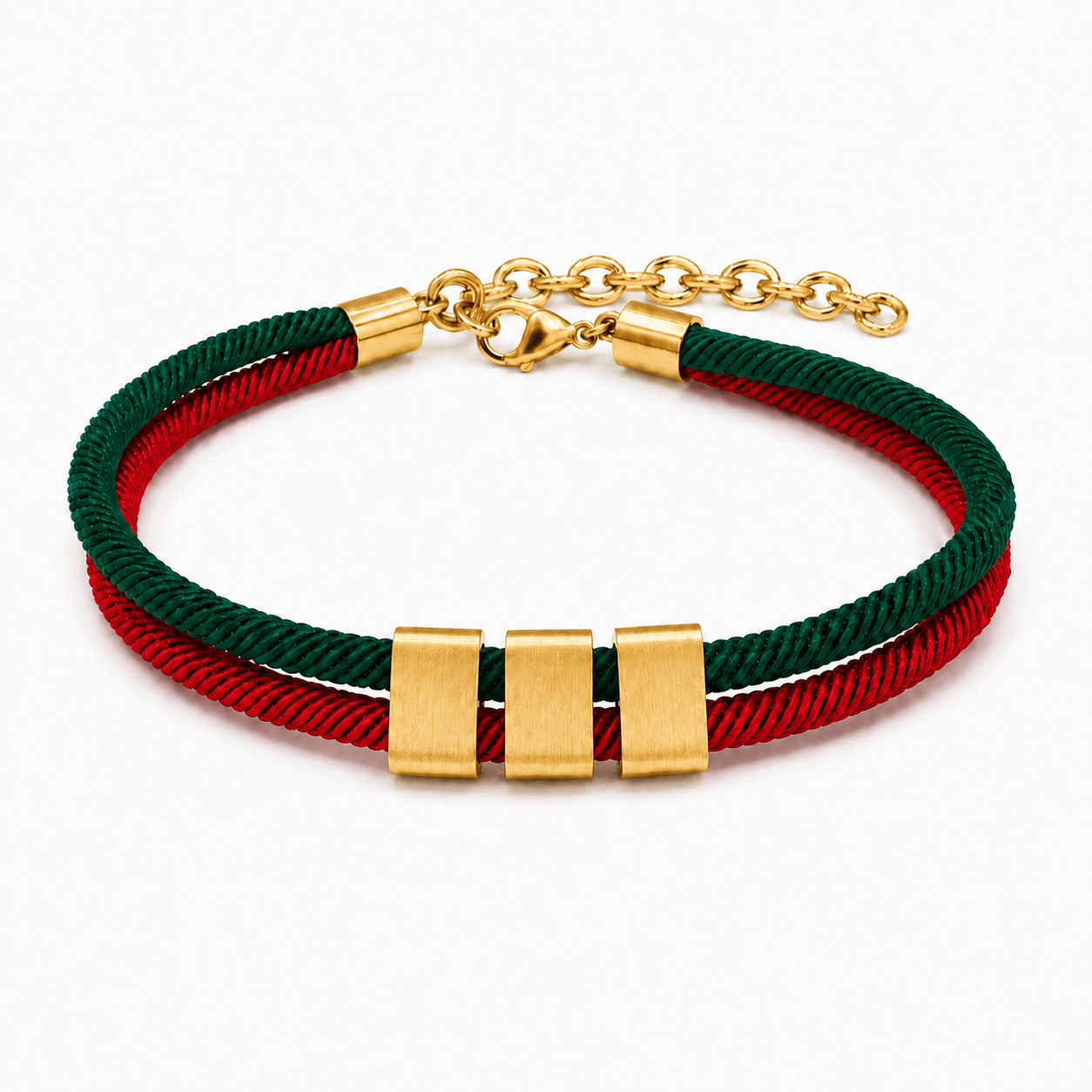 Personalized Engraved Name Bead Bracelet with Double Cord