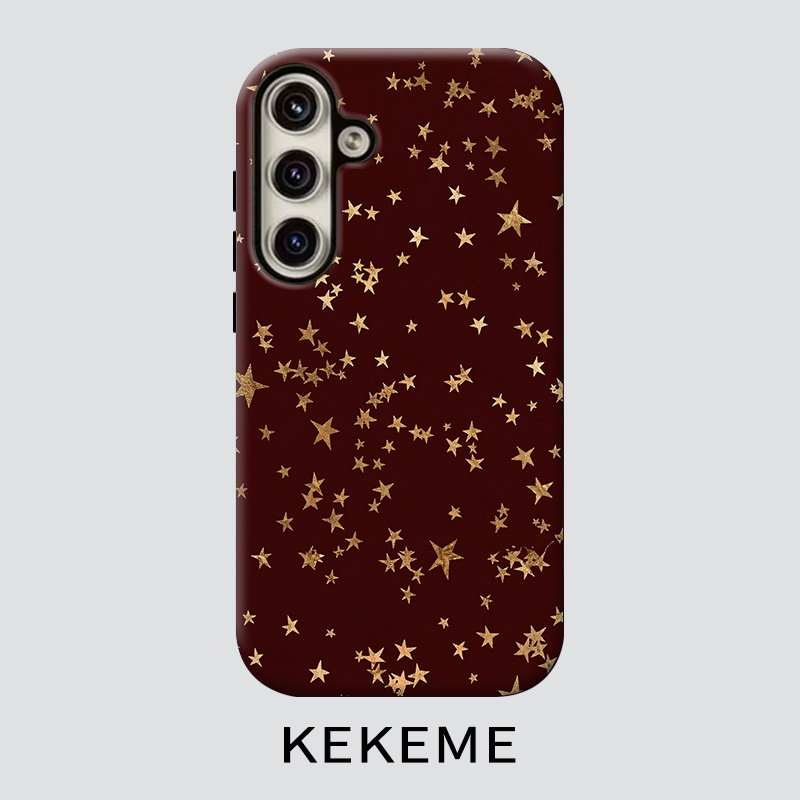 TEMU Phone Case - Kekeme Glitter Stars Film 2-in-1 Suitable For Galaxy S26 S25 S24 S23 S22 S21 S21  S21 Fe Edge S20 A15 A16 A17 A23 A32 A34 A35 A36