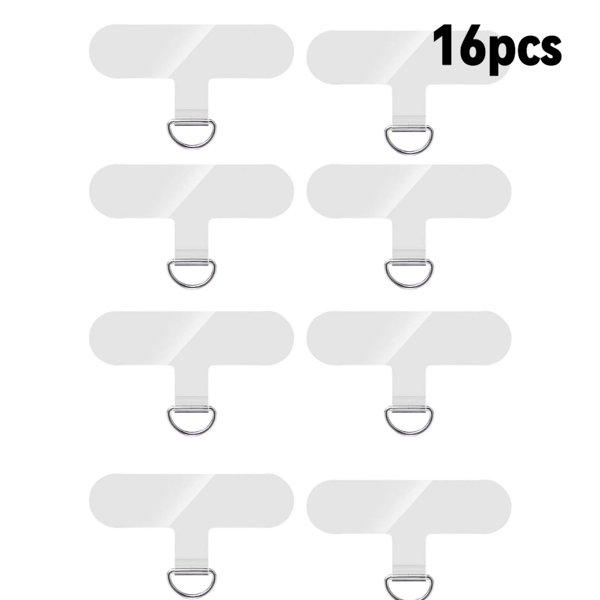 TEMU 16pcs Set Of Universal Phone Lanyard Card Pads, Detachable Nylon Phone Anti-loss Strap, Suitable For Transparent Phone Cases, Iphone Series, And