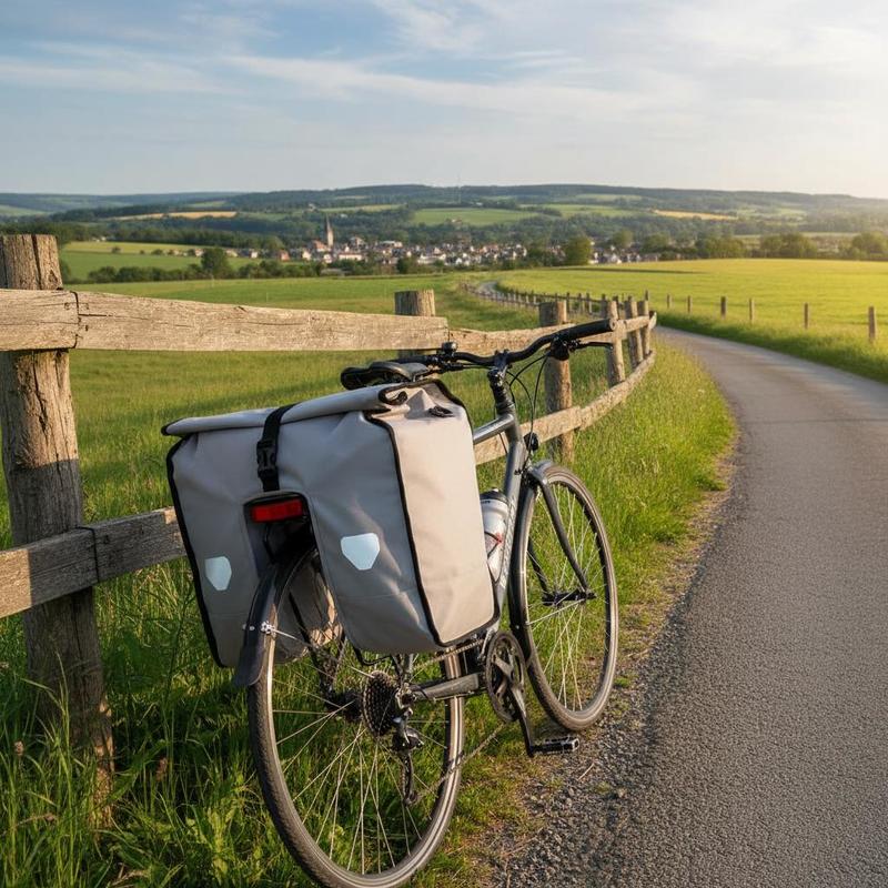 Bicycle Bag Gray 34 X 16 X 59cm Polyester For Bicycle Tour Cycling, High Quality Durable Lightweight, Transport Security